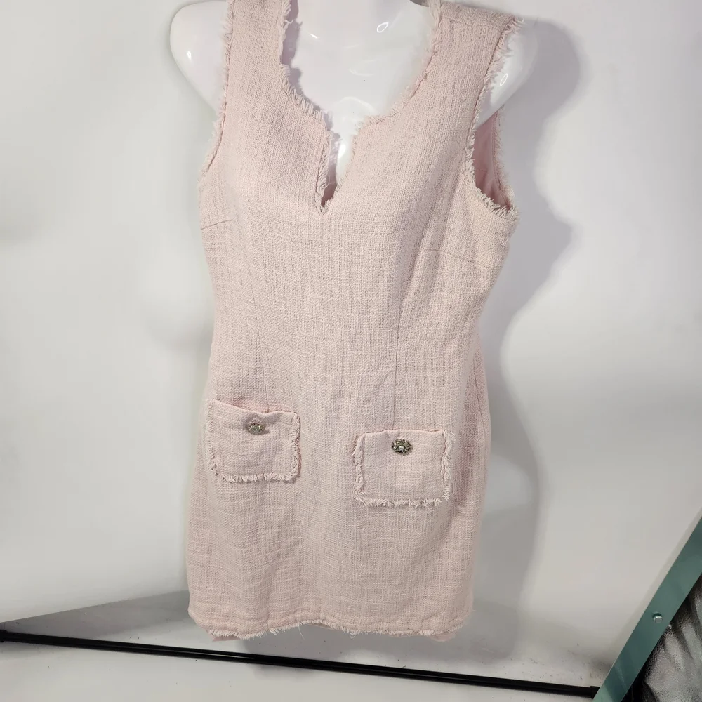 Karl Lagerfeld Light Pink Tweed  Midi Dress Size 6‎